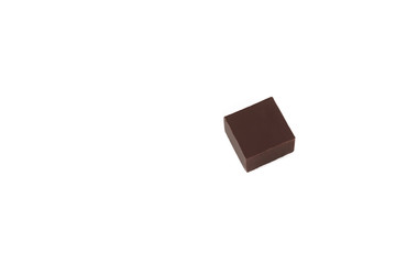 dark chocolate candy isolated on white background.
