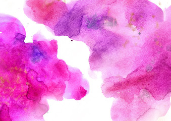 Abstract colorful watercolor background for graphic design, hand painted on paper