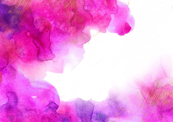 Abstract colorful watercolor background for graphic design, hand painted on paper