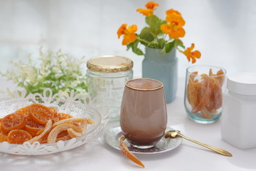 オレンジピールフレーバーのアイスココア