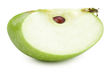Green apples slice isolated on white