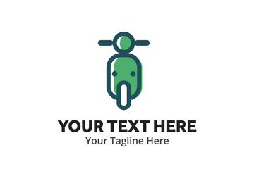 simple motorcycle logo creative design in flat style with color . emotorbike logo creative design for identity and club