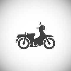 Moto related icon on background for graphic and web design. Simple illustration. Internet concept symbol for website button or mobile app.