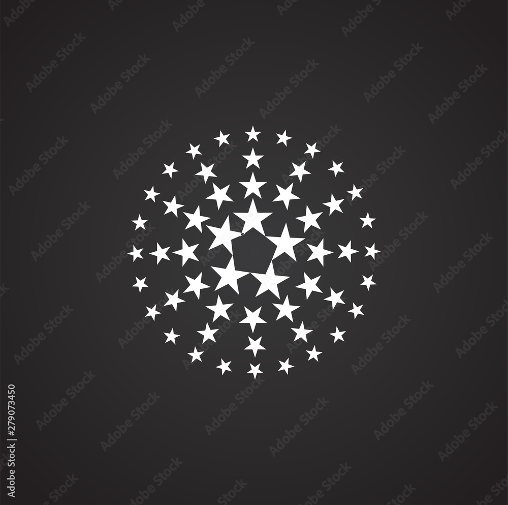 Poster firework related icon on background for graphic and web design. simple illustration. internet concep