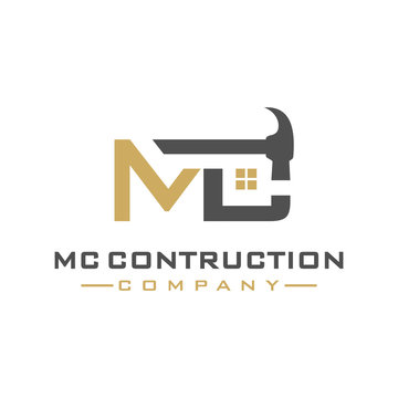 MC letter construction logo design