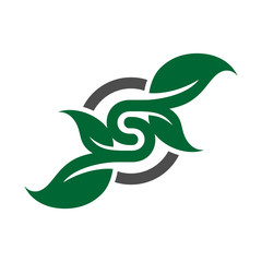 leaf logo letter s your company