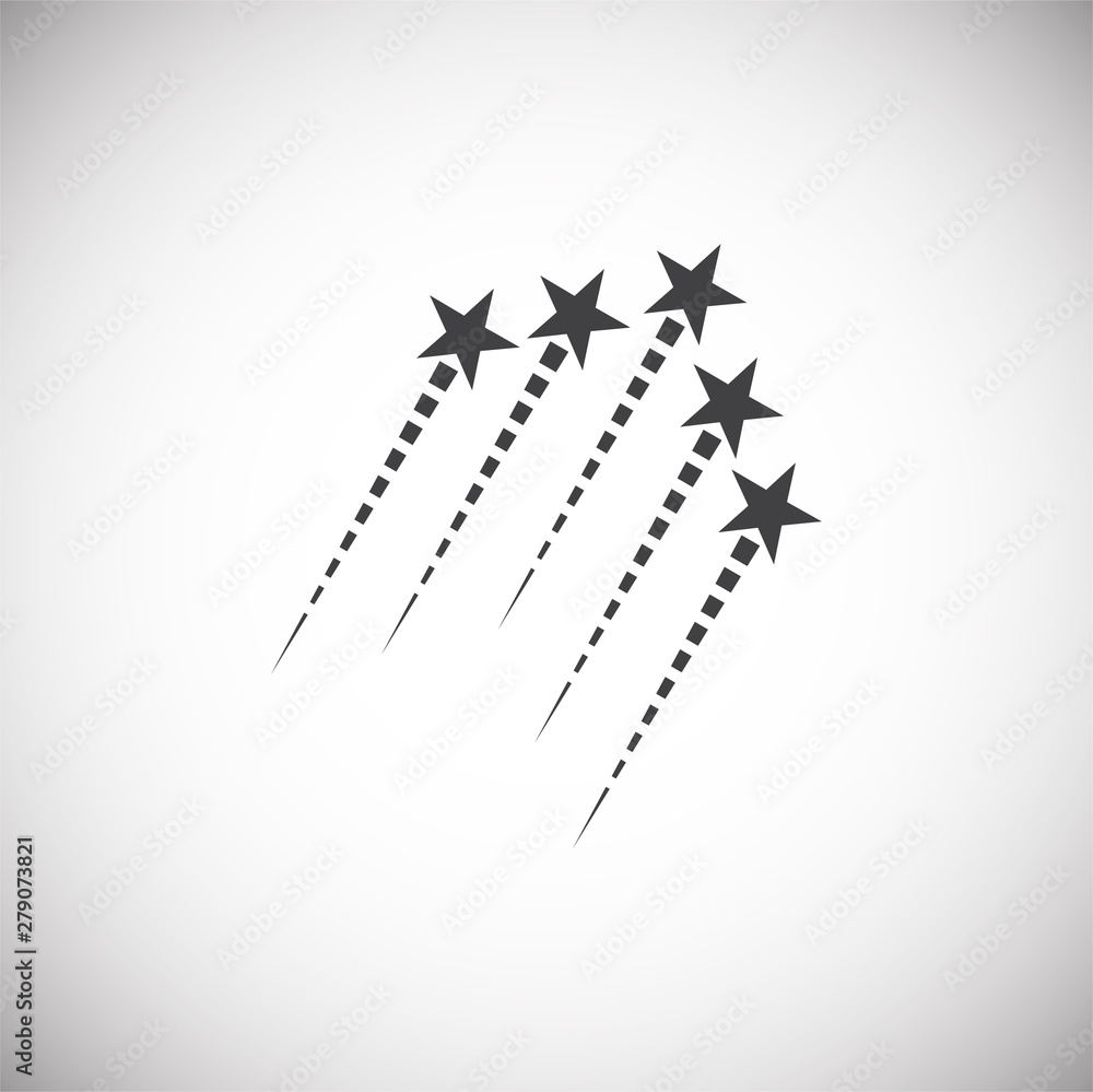 Poster firework related icon on background for graphic and web design. simple illustration. internet concep