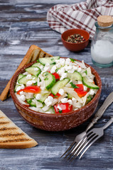 Fresh vegetable salad with cottage cheese © Veronika Idiyat