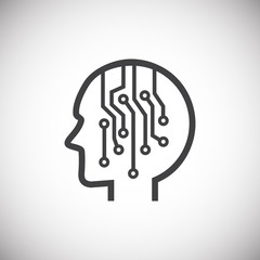 AI icon on background for graphic and web design. Simple illustration. Internet concept symbol for website button or mobile app.