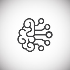 AI icon on background for graphic and web design. Simple illustration. Internet concept symbol for website button or mobile app.