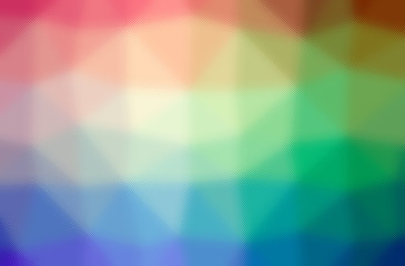 Abstract illustration of blue, yellow, green and red through the tiny glass background