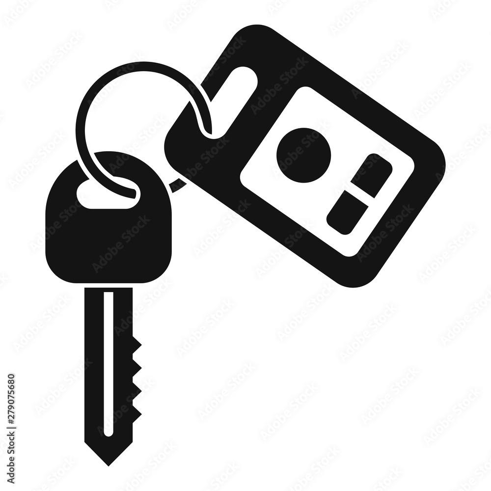Poster car key security icon. simple illustration of car key security vector icon for web design isolated o