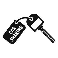 Car sharing key icon. Simple illustration of car sharing key vector icon for web design isolated on white background