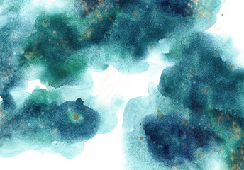 Abstract watercolor background for graphic design, hand painted on paper