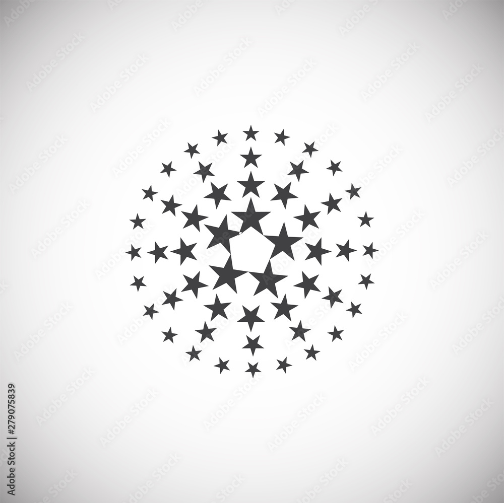 Poster firework related icon on background for graphic and web design. simple illustration. internet concep