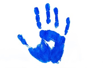 Blue Handprint - Isolated