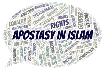 Apostasy In Islam - type of discrimination - word cloud.