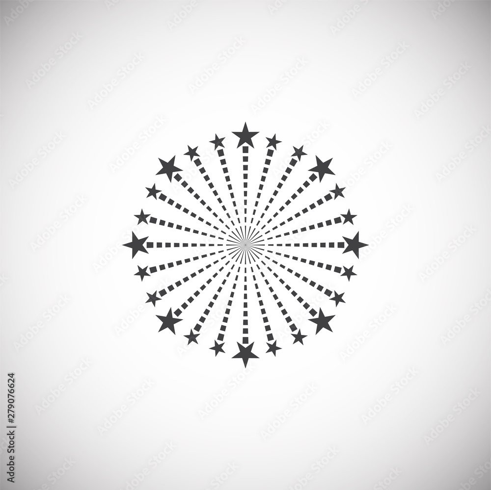 Poster firework related icon on background for graphic and web design. simple illustration. internet concep