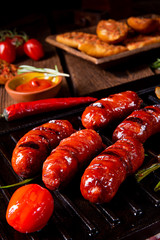 Chili chorizo ​​sausage with tomato bruschetta