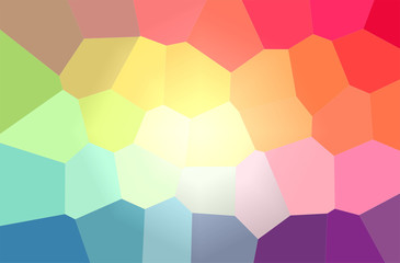 Abstract illustration of red, green, purple and blue colorful giant hexagon background.