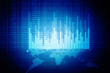 2d rendering Stock market online business concept. business Graph 