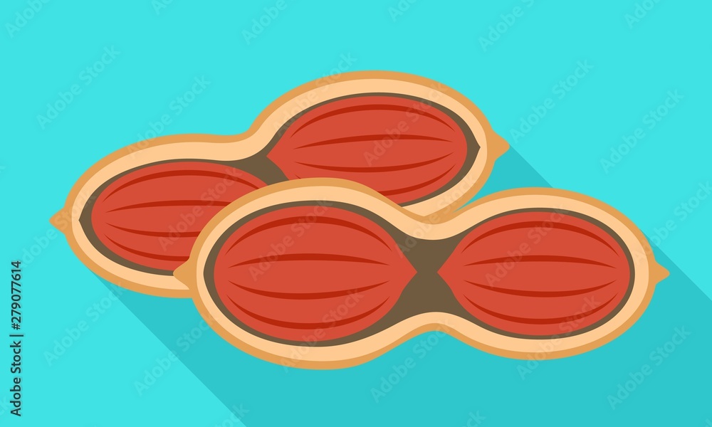 Aufkleber half peanut shell icon. flat illustration of half peanut shell vector icon for web design