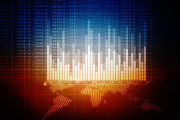 2d rendering Stock market online business concept. business Graph 