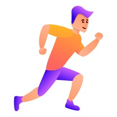 Boy running icon. Cartoon of boy running vector icon for web design isolated on white background