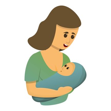 Beauty breastfeeding icon. Cartoon of beauty breastfeeding vector icon for web design isolated on white background