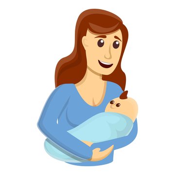 Happy breastfeeding icon. Cartoon of happy breastfeeding vector icon for web design isolated on white background