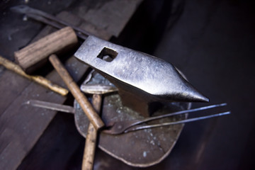 Working tool at blacksmith traditional workshop