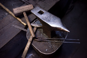 Working tool at blacksmith traditional workshop