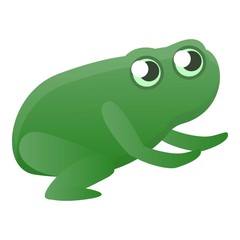 Jumping frog icon. Cartoon of jumping frog vector icon for web design isolated on white background