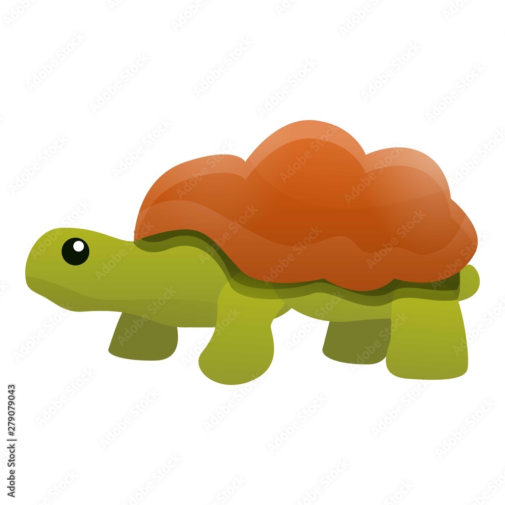 Poster zoo old turtle icon. cartoon of zoo old turtle vector icon for web design isolated on white backgrou