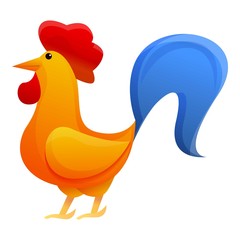 Farm rooster icon. Cartoon of farm rooster vector icon for web design isolated on white background