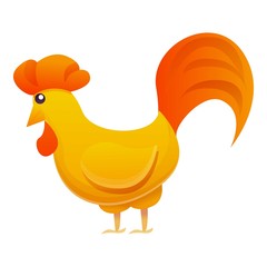 Golden rooster icon. Cartoon of golden rooster vector icon for web design isolated on white background