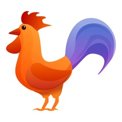 Beautiful rooster icon. Cartoon of beautiful rooster vector icon for web design isolated on white background