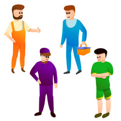 Locksmith icons set. Cartoon set of locksmith vector icons for web design