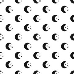 Moon night pattern seamless vector repeat geometric for any web design