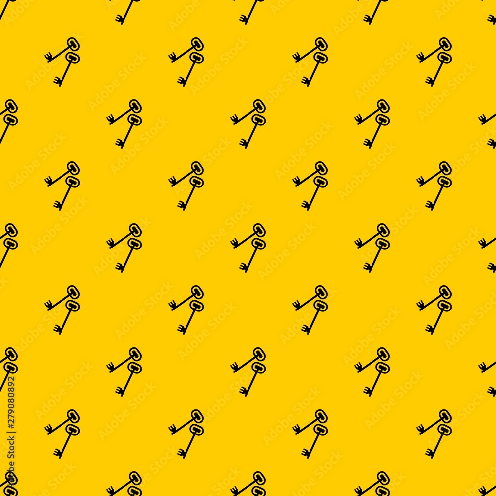Poster keys pattern seamless vector repeat geometric yellow for any design