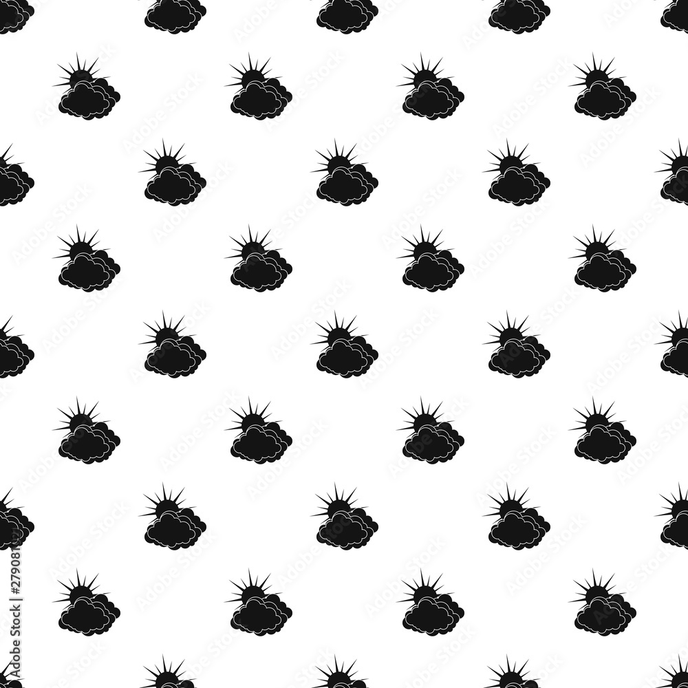 Poster blue cloudy sun pattern seamless vector repeat geometric for any web design