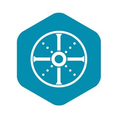 Round shield icon. Simple illustration of round shield vector icon for web