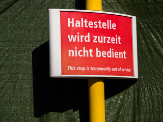 Haltestelle wird zurzeit nicht bedient