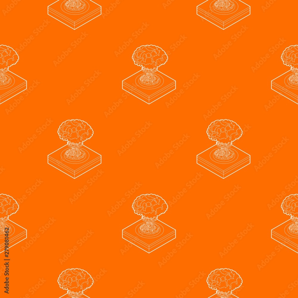 Poster nuclear explosion pattern vector orange for any web design best