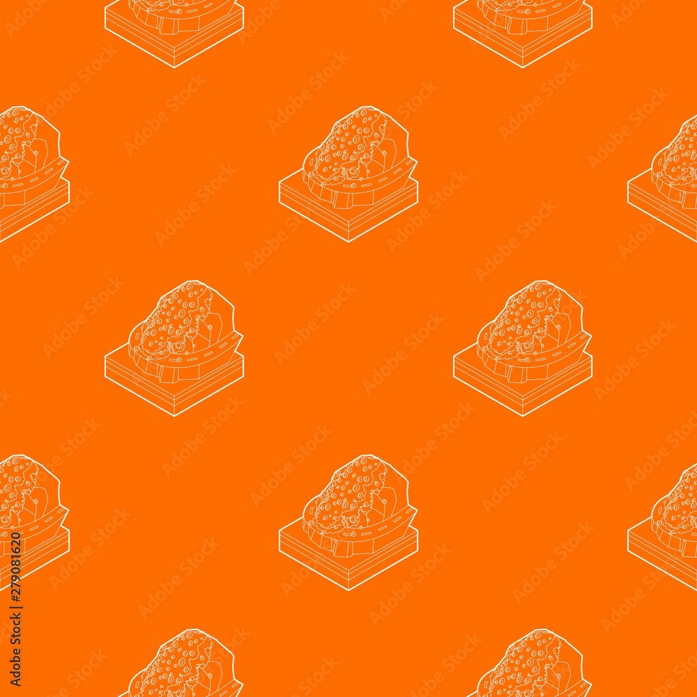 Poster rockfall pattern vector orange for any web design best