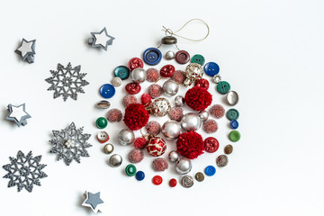 Many real colorful polished gemstones on the white background. Composition with empty space for text