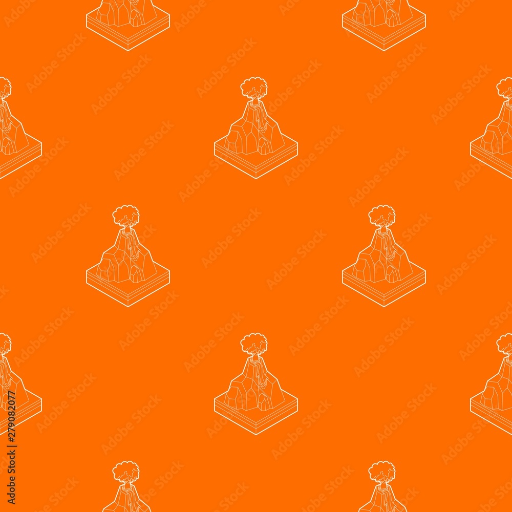 Poster volcano erupting pattern vector orange for any web design best