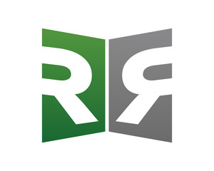 RR letter mirror logo icon template