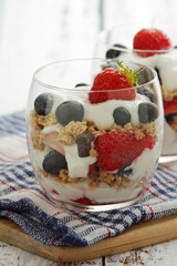 Yogurt with fresh berry and granola