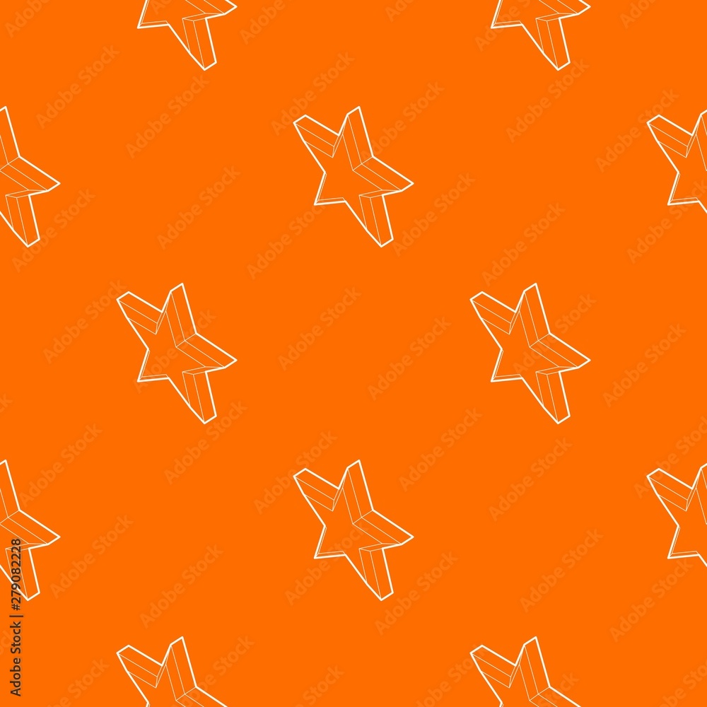 Poster five pointed star pattern vector orange for any web design best